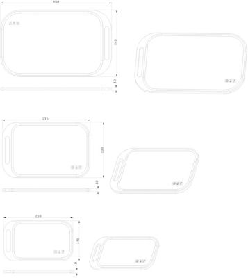 Planche à découper plastique GoodHome Datil coloris blanc, 3 pièces