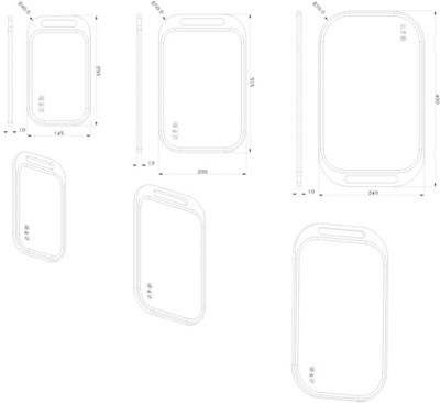 Planche à découper plastique GoodHome Datil coloris blanc, 3 pièces