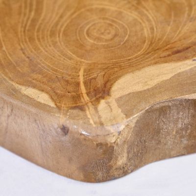 Planche à découper artisanale L.30 cm en bois de teck naturel - PLANK