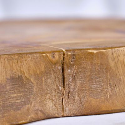 Planche à découper artisanale L.30 cm en bois de teck naturel - PLANK