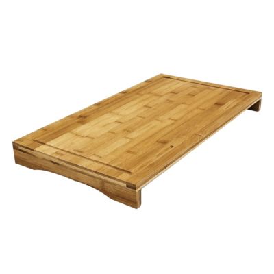 Planche à découper, couvre plaque vitrocéramique en bois de bambou-Hauteur 4.5 cm x Longueur 54 x Profondeur 28 cm