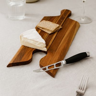 Planche à Découper de Cuisine en Bois Teck Massif Indo - 14x17x500mm