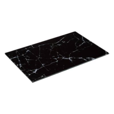 Planche à découper verre 30x20cm noir effet marbre - Noir- 5five