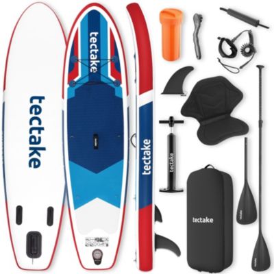 Planche de stand-up paddle 2-en-1 en matériau Drop-Stitch rouge/bleu
