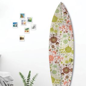 Planche de surf décorative fleuri rétro