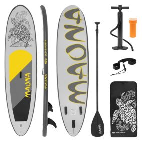 Planche stand up ECD Germany 308 x 78 x 10 cm gris PVC gonflable jusqu'à 120 kg avec accessoires