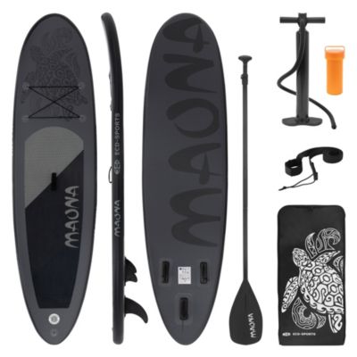 Planche stand up ECD Germany 308 x 78 x 10 cm noir PVC gonflable jusqu'à 120 kg avec accessoires