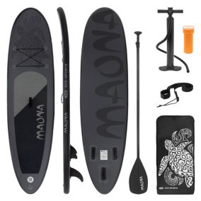 Planche stand up ECD Germany 308 x 78 x 10 cm noir PVC gonflable jusqu'à 120 kg avec accessoires