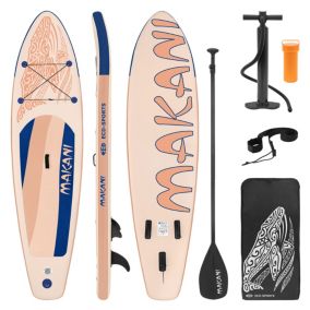 Planche stand up ECD Germany 320 x 80 x 15 cm abricot PVC gonflable jusqu'à 120 kg avec accessoires