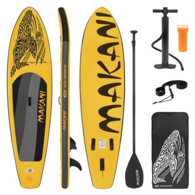 Planche stand up ECD Germany 320 x 80 x 15 cm jaune PVC gonflable jusqu'à 120 kg avec accessoires