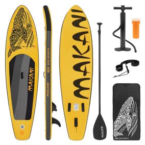 Planche stand up ECD Germany 320 x 80 x 15 cm jaune PVC gonflable jusqu'à 120 kg avec accessoires