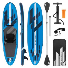 Planche stand up ECD Germany 320 x 82 x 15 cm bleu PVC gonflable jusqu'à 120 kg avec accessoires