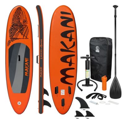 Planche stand up ECD Germany 320 x 82 x 15 cm orange PVC gonflable jusqu'à 120 kg avec accessoires