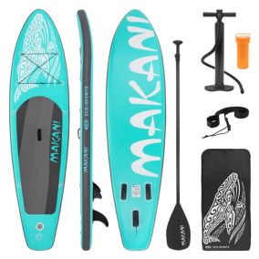 Planche stand up ECD Germany 320x82x15 cm turquoise PVC gonflable jusqu'à 120 kg avec accessoires