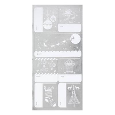 Planche étiquettes cadeau décorées 11x26,8cm autocollantes assorti - feeric lights & christmas