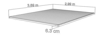 Plancher bois naturel pour Abri de jardin Taman de surface intérieure de 11,24m²