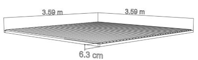 Plancher bois naturel pour Abri de jardin Taman de surface intérieure de 12,48m²