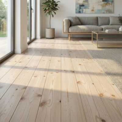 Plancher pin maritime noueux L. 200 x l. 14 cm. Ep. 21mm