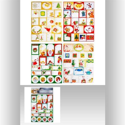 Planches de 36 étiquettes cadeaux autocollantes pailletées - feeric lights & christmas