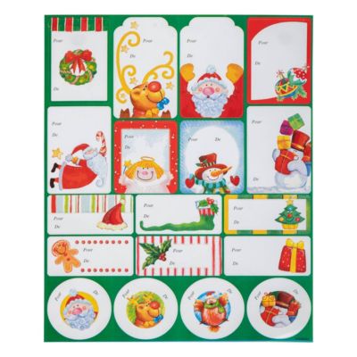 Planches de 36 étiquettes cadeaux autocollantes pailletées - feeric lights & christmas