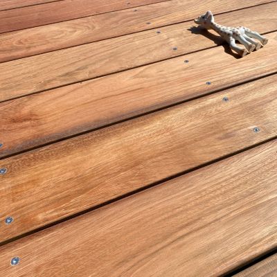 Planches de terrasse bois exotique JATOBA pour 20 m², Longueur 2,15 m.