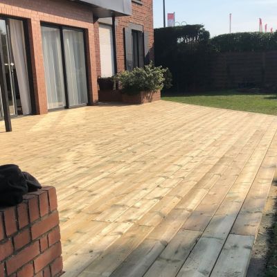 Planches de terrasse Pin autoclave Vert pour 10 m², Longueur 3,3 m.