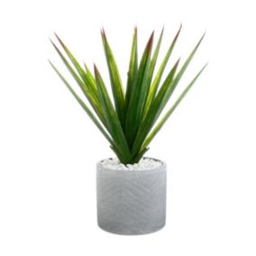 Plante artificielle Aloe Vera dans un pot en céramique H 49 cm