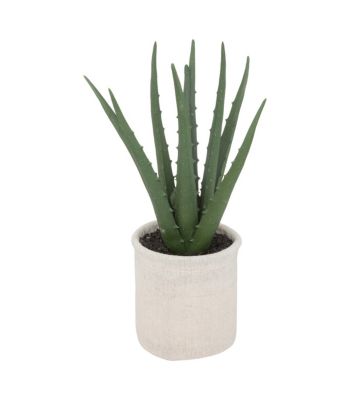 Plante artificielle Aloe vera Pot en coton H 29 cm