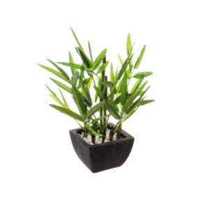 Plante artificielle Bambou dans un pot en céramique H 26 cm