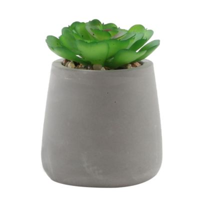 Plante artificielle en pot effet béton H.5,5cm Ornami