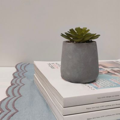 Plante artificielle en pot effet béton H.5,5cm Ornami
