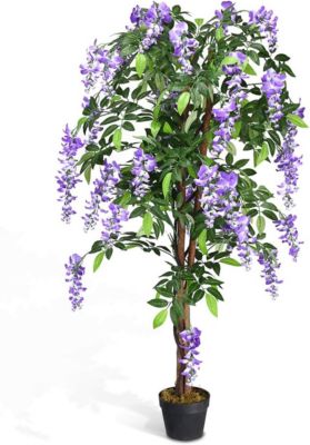 Plante Artificielle en Pot Hauteur 150CM Art Faux Bonsaï Decoration en Plastique Simulation Decorations Paysager