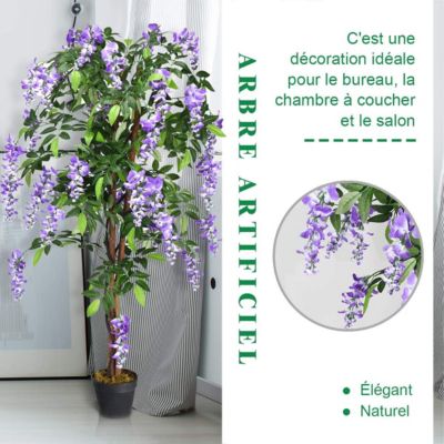 Plante Artificielle en Pot Hauteur 150CM Art Faux Bonsaï Decoration en Plastique Simulation Decorations Paysager
