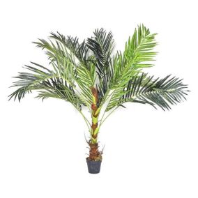 Plante Artificielle en Pot "Palmier" 135cm Vert & Noir