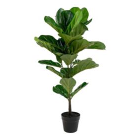 Plante Artificielle Ficus Lyrata, Vert, Polyéthylène, 36x46x100 cm, EPIKASA