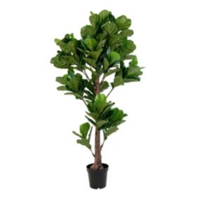 Plante Artificielle Ficus Lyrata, Vert, Polyéthylène, 81x93x190 cm, EPIKASA