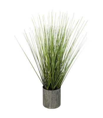 Plante artificielle Herbe dans un pot en métal vinatge H 45 cm