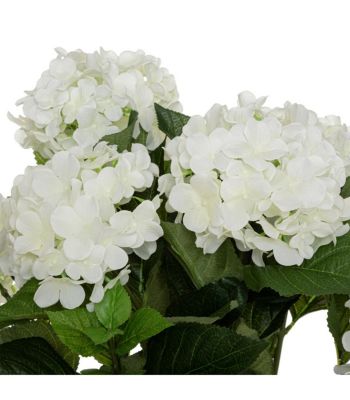 Plante artificielle Hortensia Blanc en pot H 60 cm