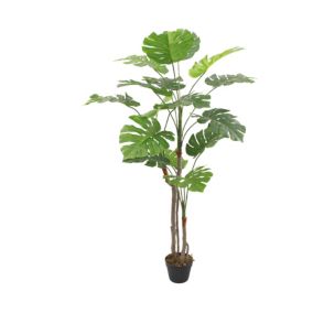 Plante artificielle Monstera Rebecca Mobili Merah 155x50x50 PEVA Polyéthylène Vert Marron