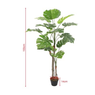 Plante artificielle Monstera Rebecca Mobili Merah 155x50x50 PEVA Polyéthylène Vert Marron