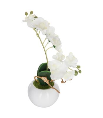 Plante artificielle Orchidée en pot céramique H 25 cm