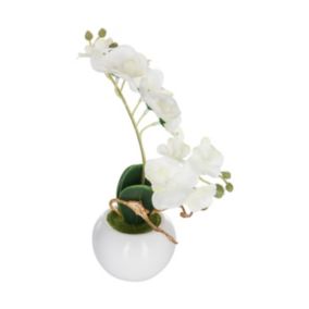 Plante artificielle Orchidée en pot céramique H 25 cm