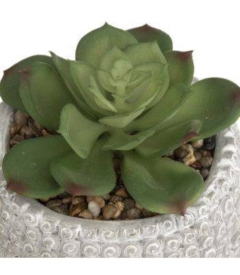 Plante Artificielle Pot Bouddha en Ciment D 13,5 x H 18 cm