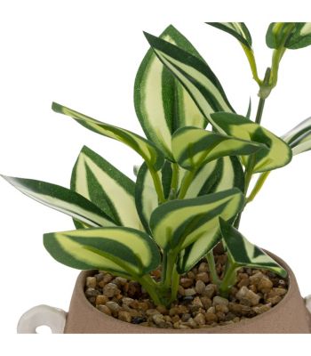 Plante artificielle pot en Céramique Cannelle H 21 cm