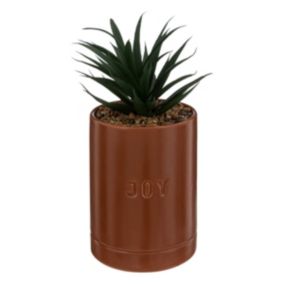 Plante artificielle pot en Céramique Marron Caramel H 20 cm