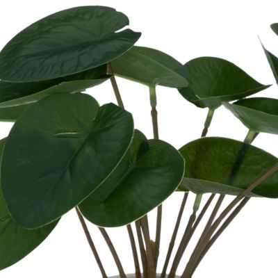 Plante artificielle pot en céramique Pêche et Bambou H 26 cm