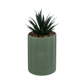 Plante artificielle pot en Céramique Vert Jade H 20 cm