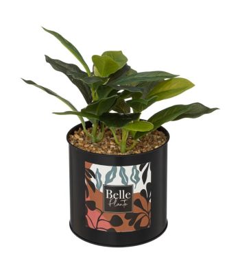 Plante artificielle Pot en métal H 20 cm