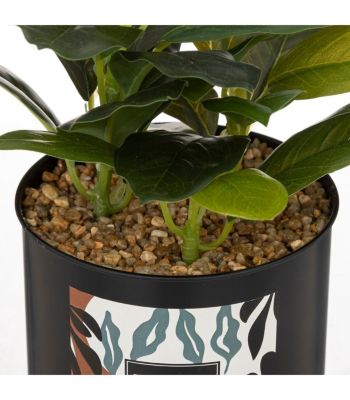 Plante artificielle Pot en métal H 20 cm