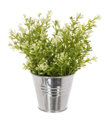 Plante artificielle Pot en zinc H 22 cm